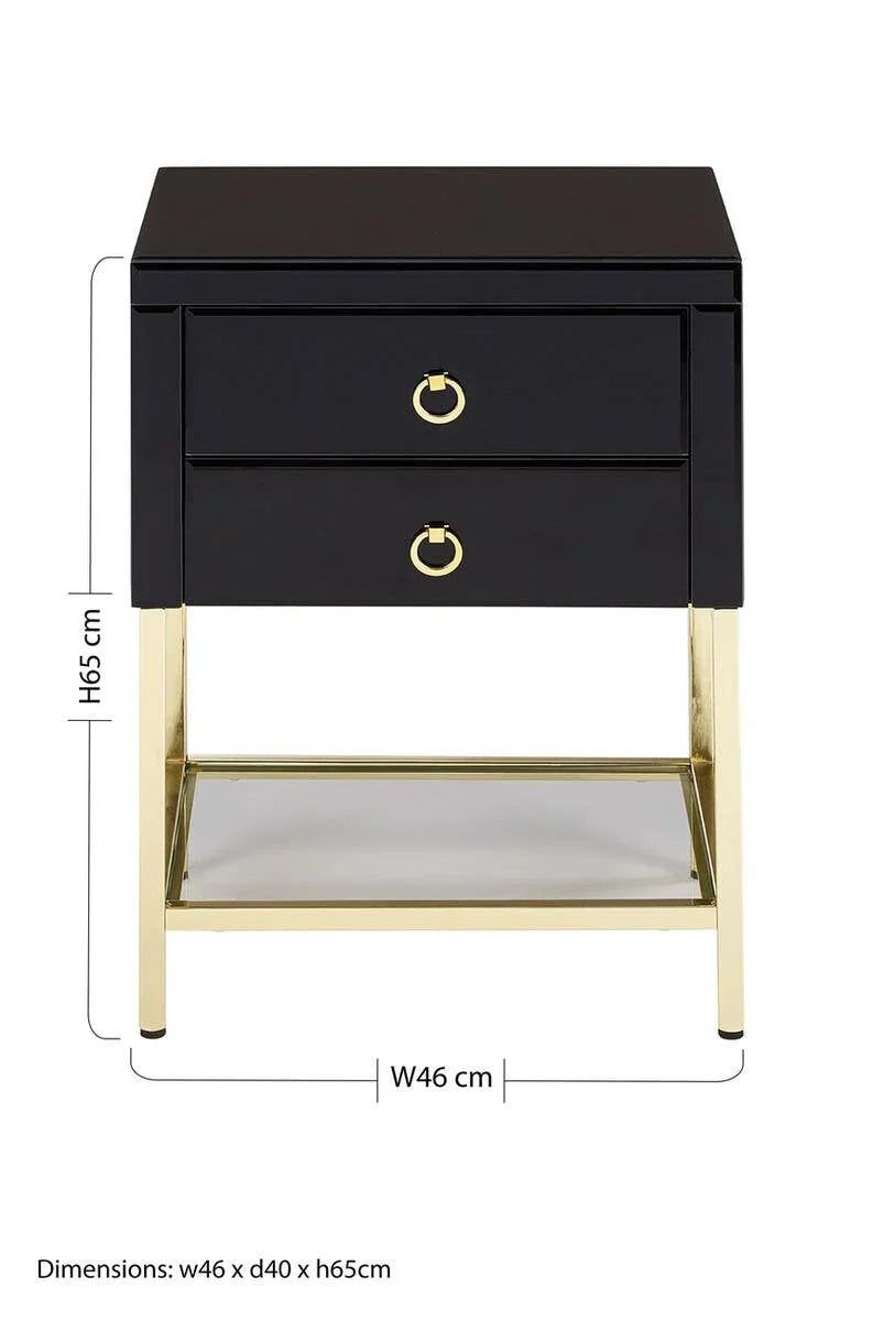 Luxe Black Gold Side Table
