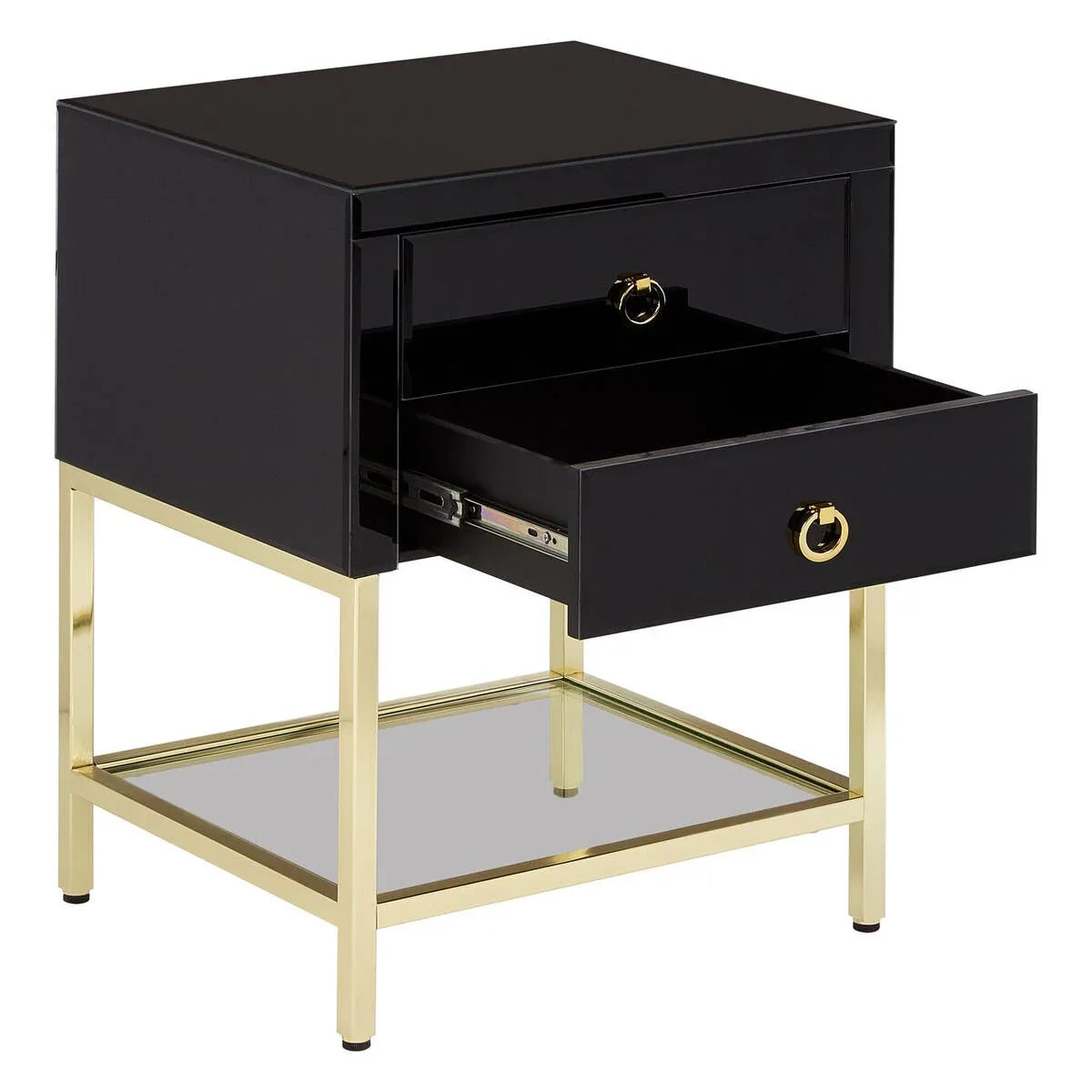 Luxe Black Gold Side Table