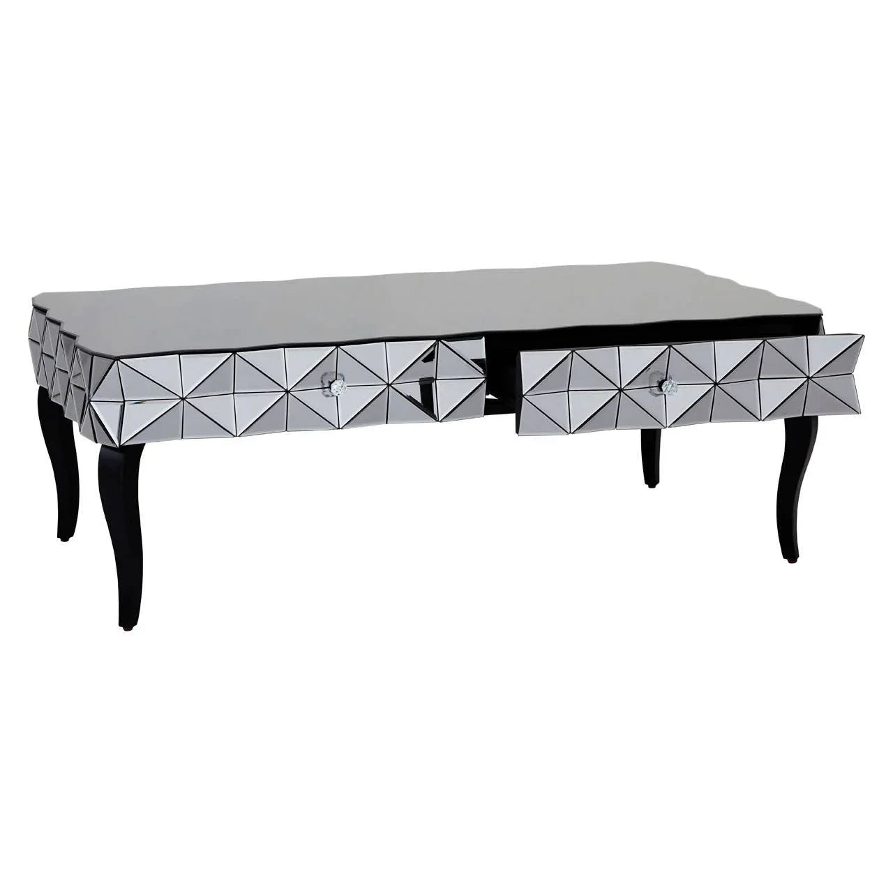 Silver Smoked Glass Coffee Table