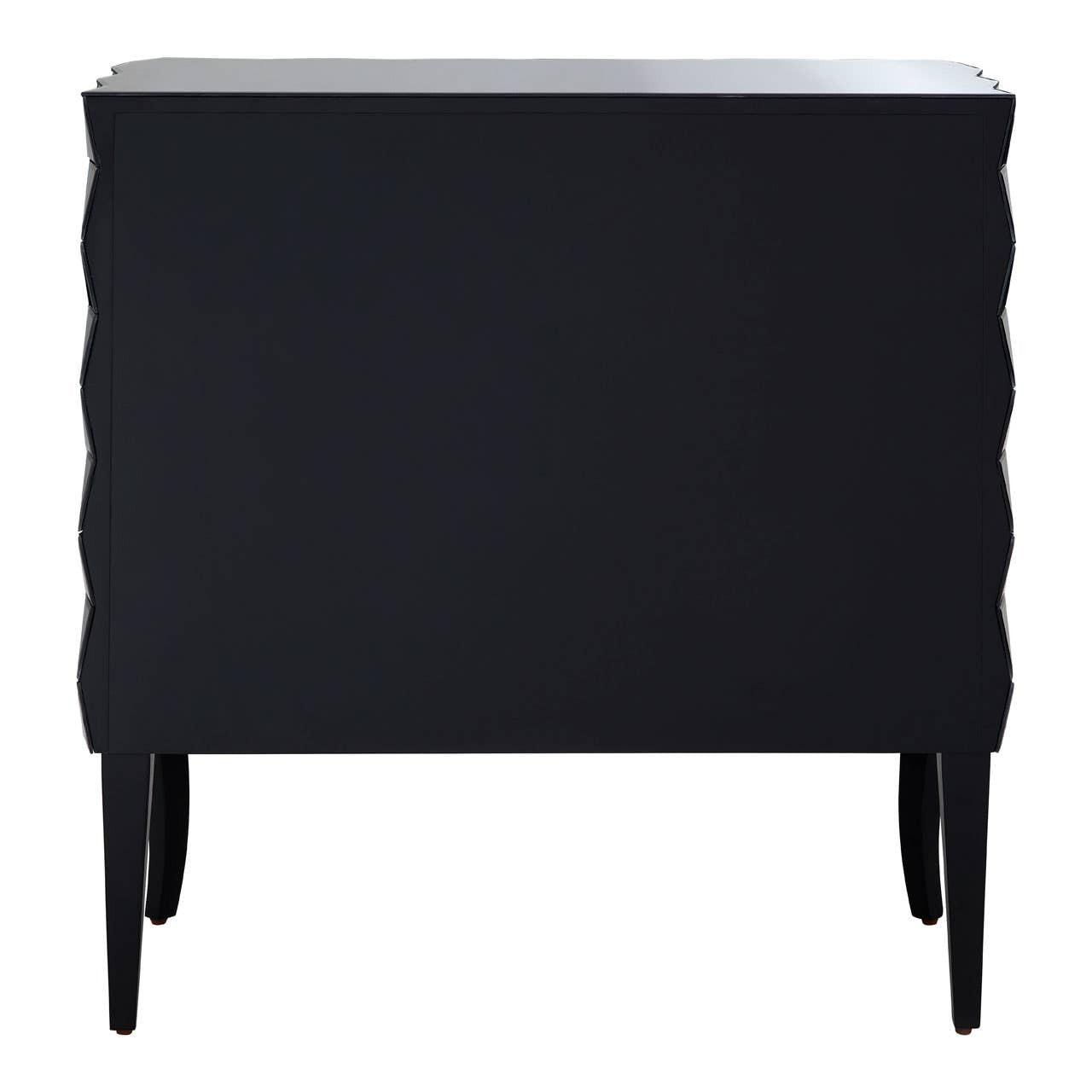 A sleek sideboard featuring a silver finish with two doors, a smooth top surface, and a modern design. The sideboard has a textured front with wavy detailing and stands on four slender legs