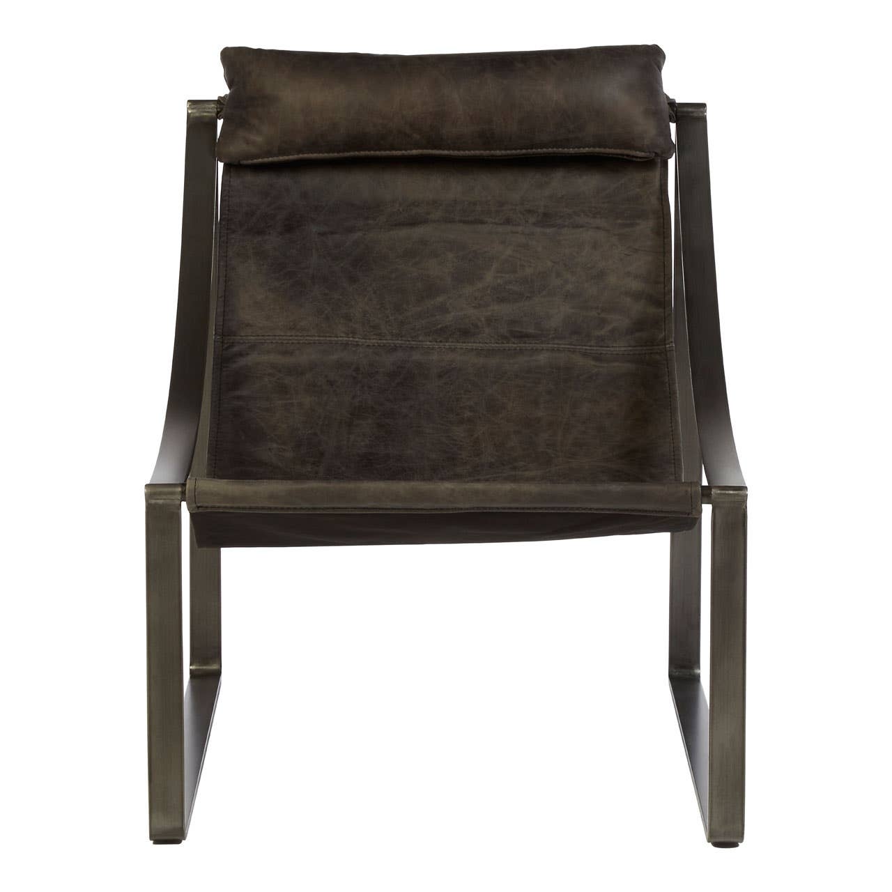 Sleek Ebony Leather Accent Chair
