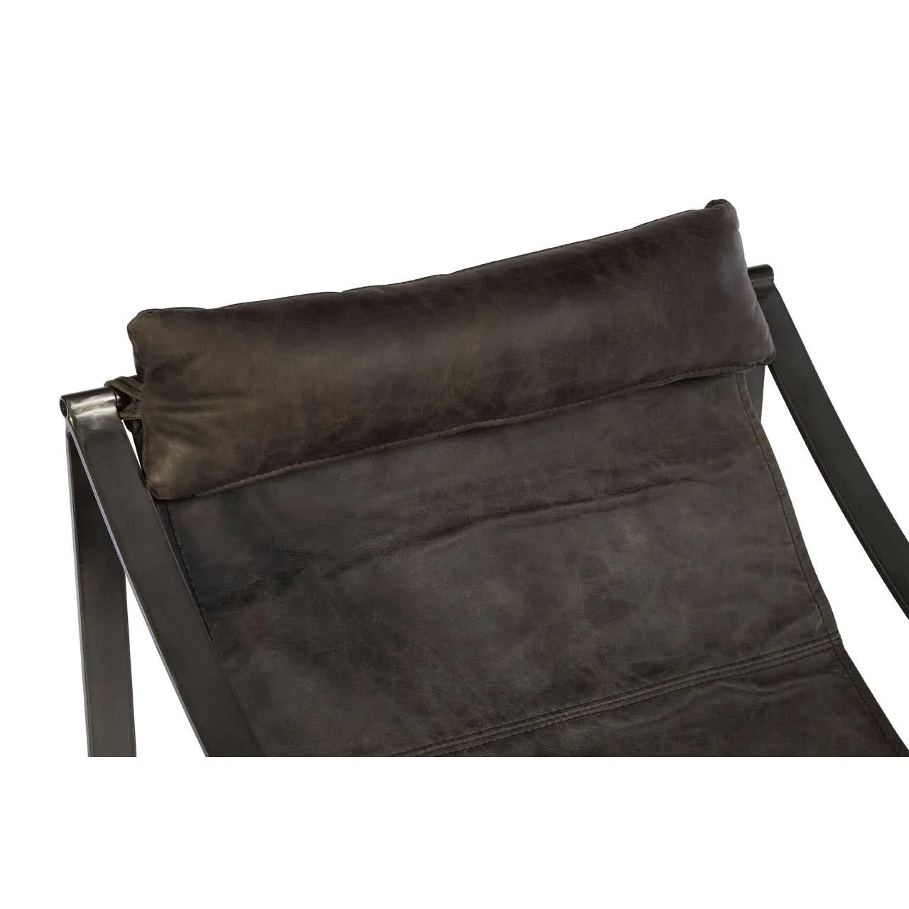 Sleek Ebony Leather Accent Chair