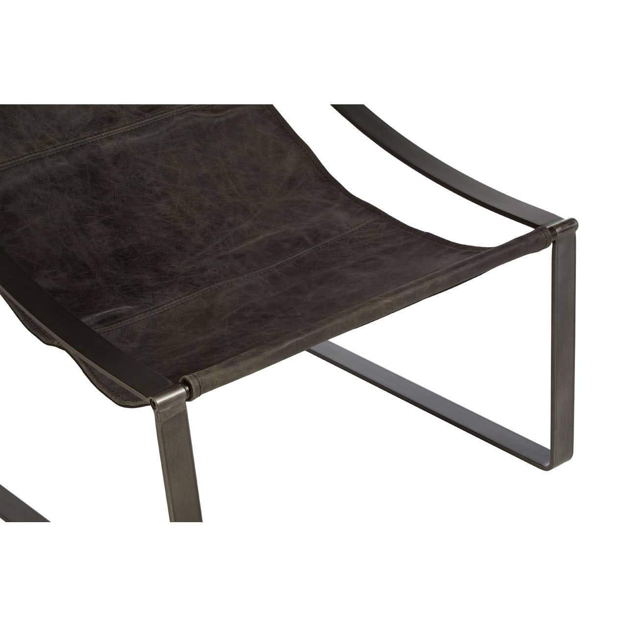 Sleek Ebony Leather Accent Chair