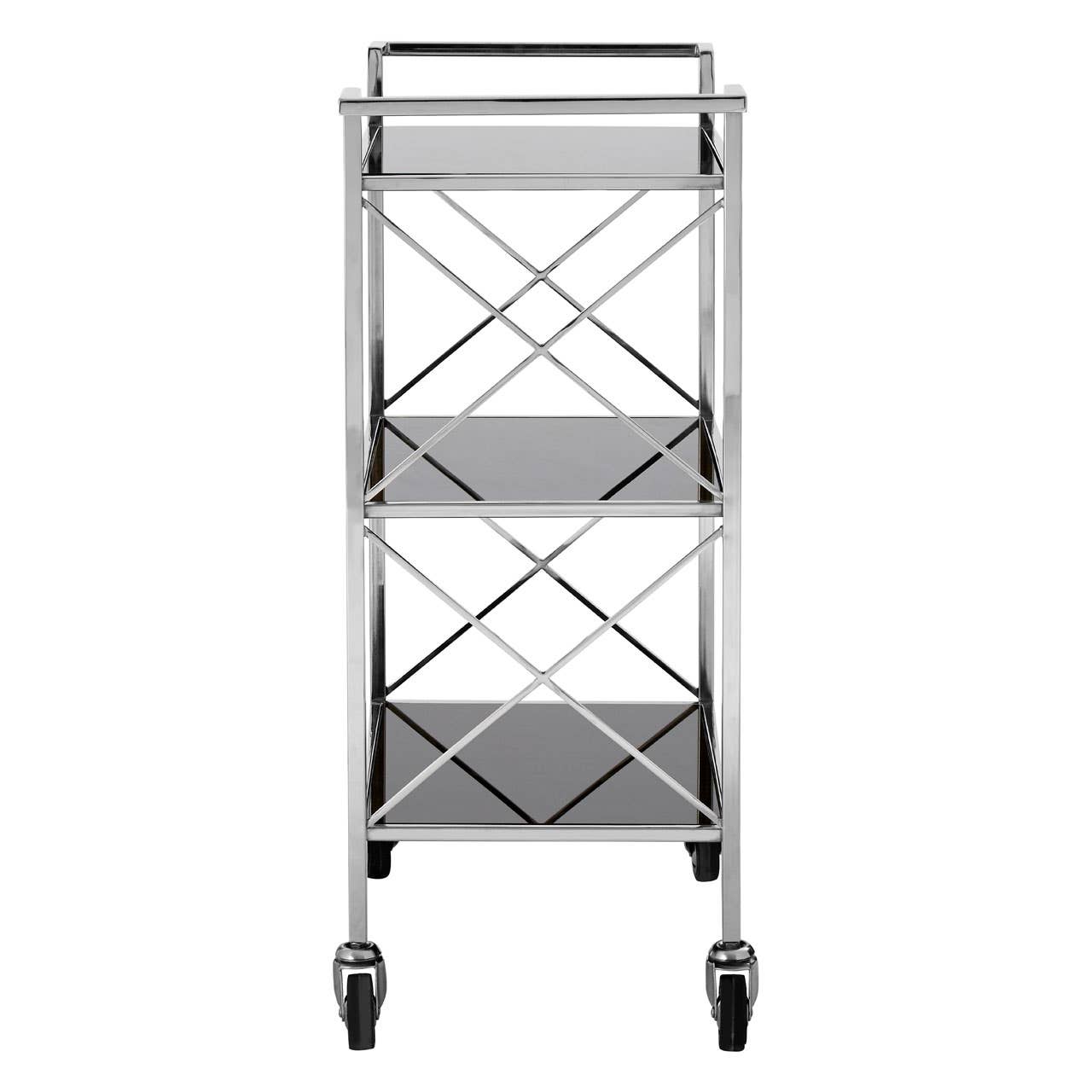 Luxe Black Glass Trolley