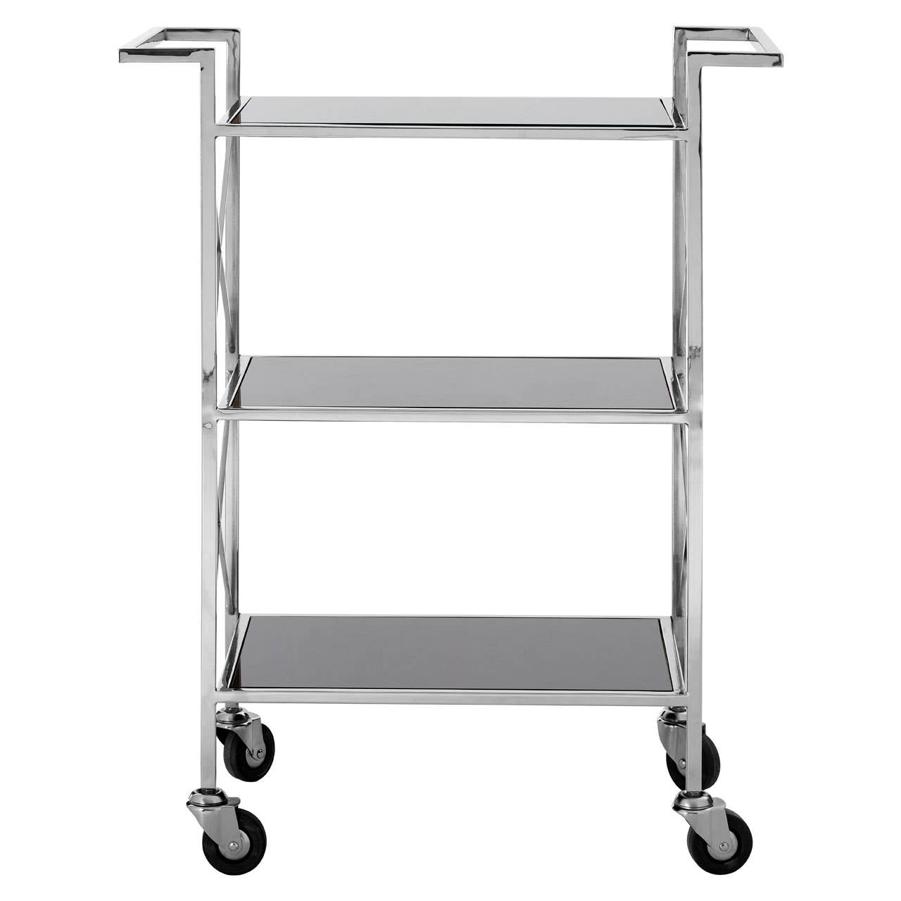Luxe Black Glass Trolley