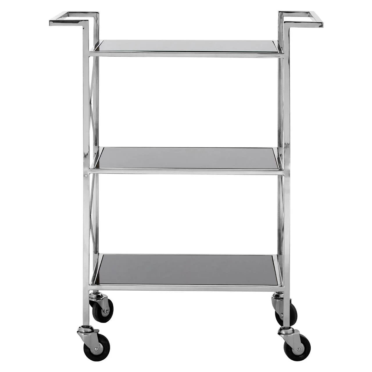 Luxe Black Glass Trolley