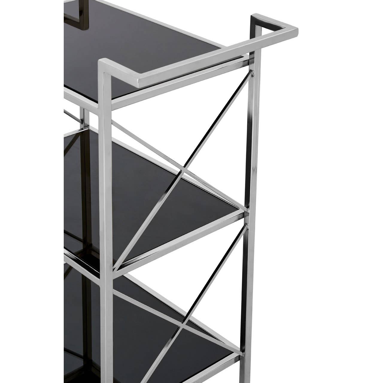 Luxe Black Glass Trolley