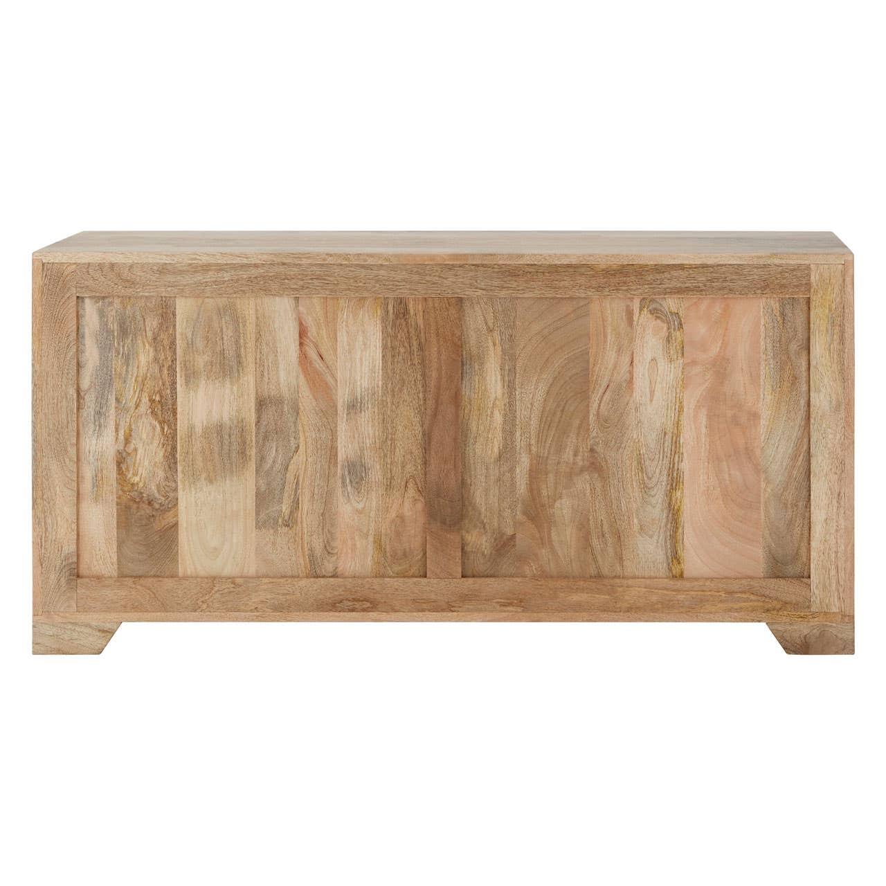 Eclectic Cowhide and Carved Wood Sideboard