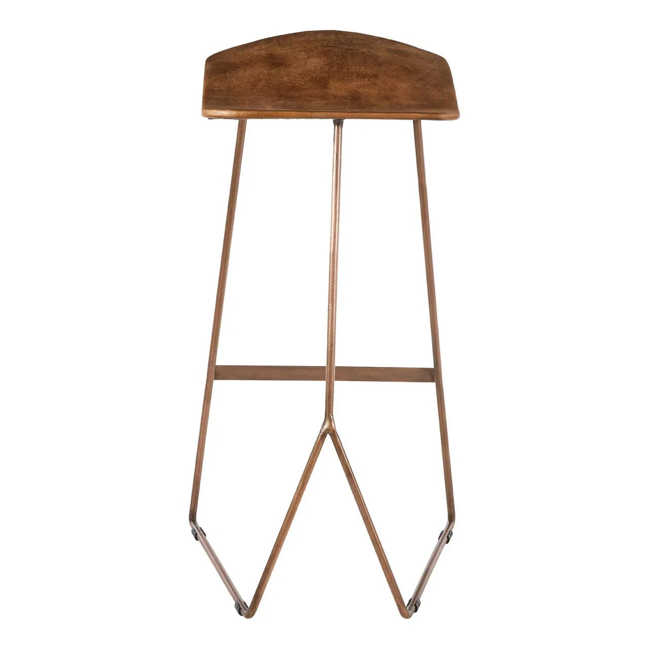 Luxe Copper Leather Bar Stool