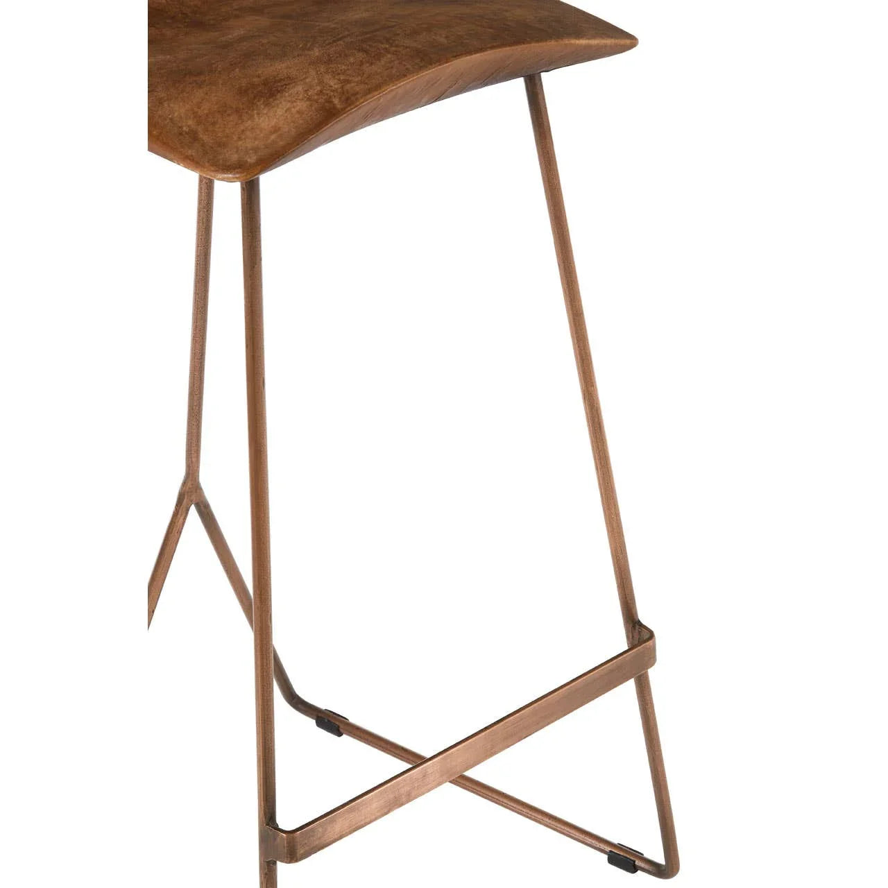 Luxe Copper Leather Bar Stool