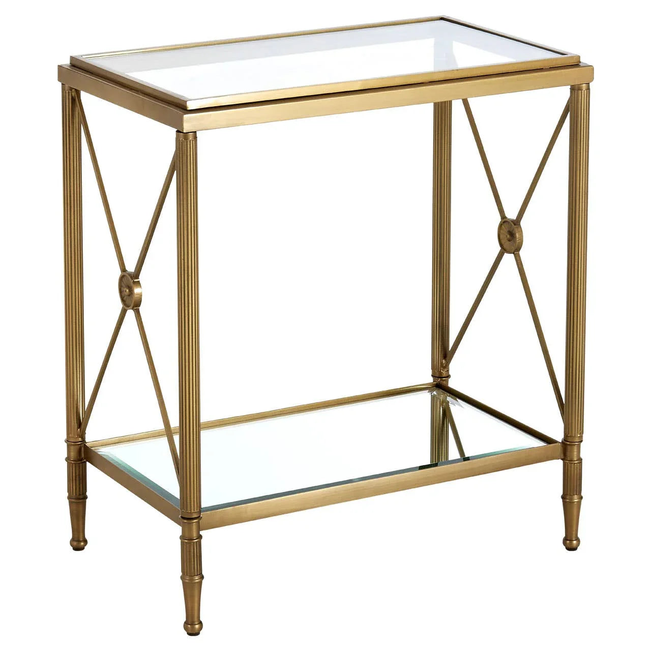 Golden Brass Frame Glass Table