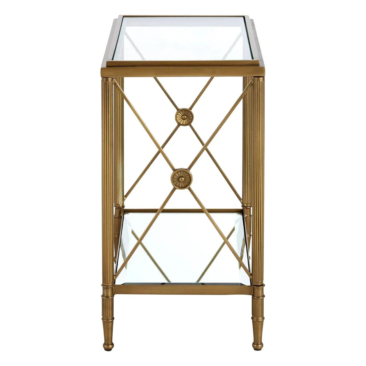 Golden Brass Frame Glass Table