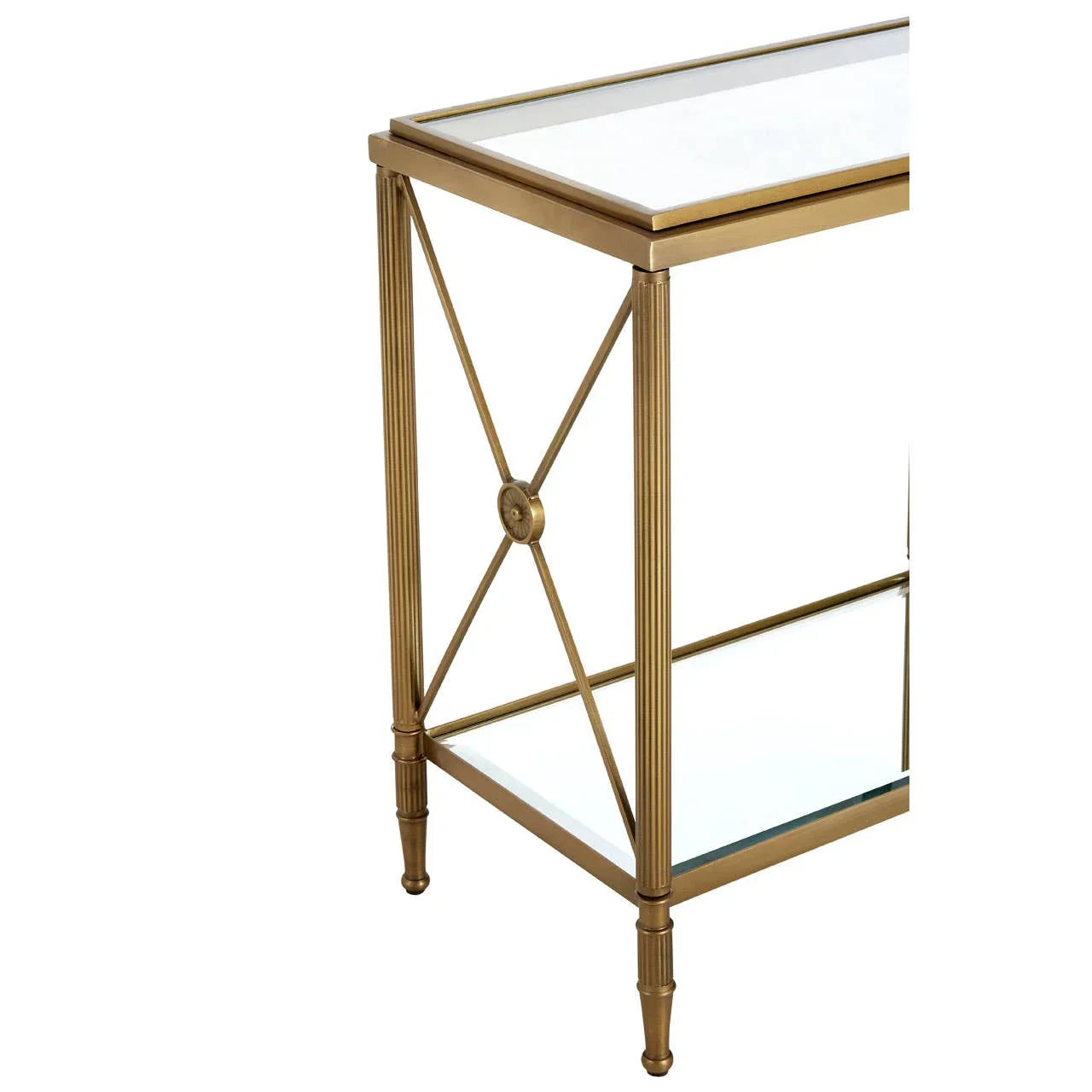 Golden Brass Frame Glass Table