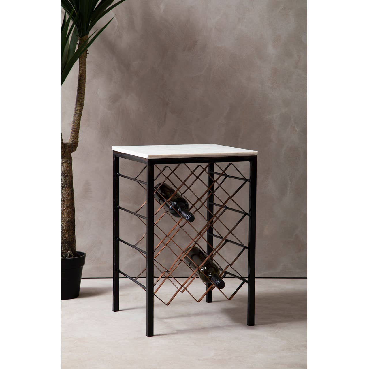 Modern Geometric Wine Rack Table