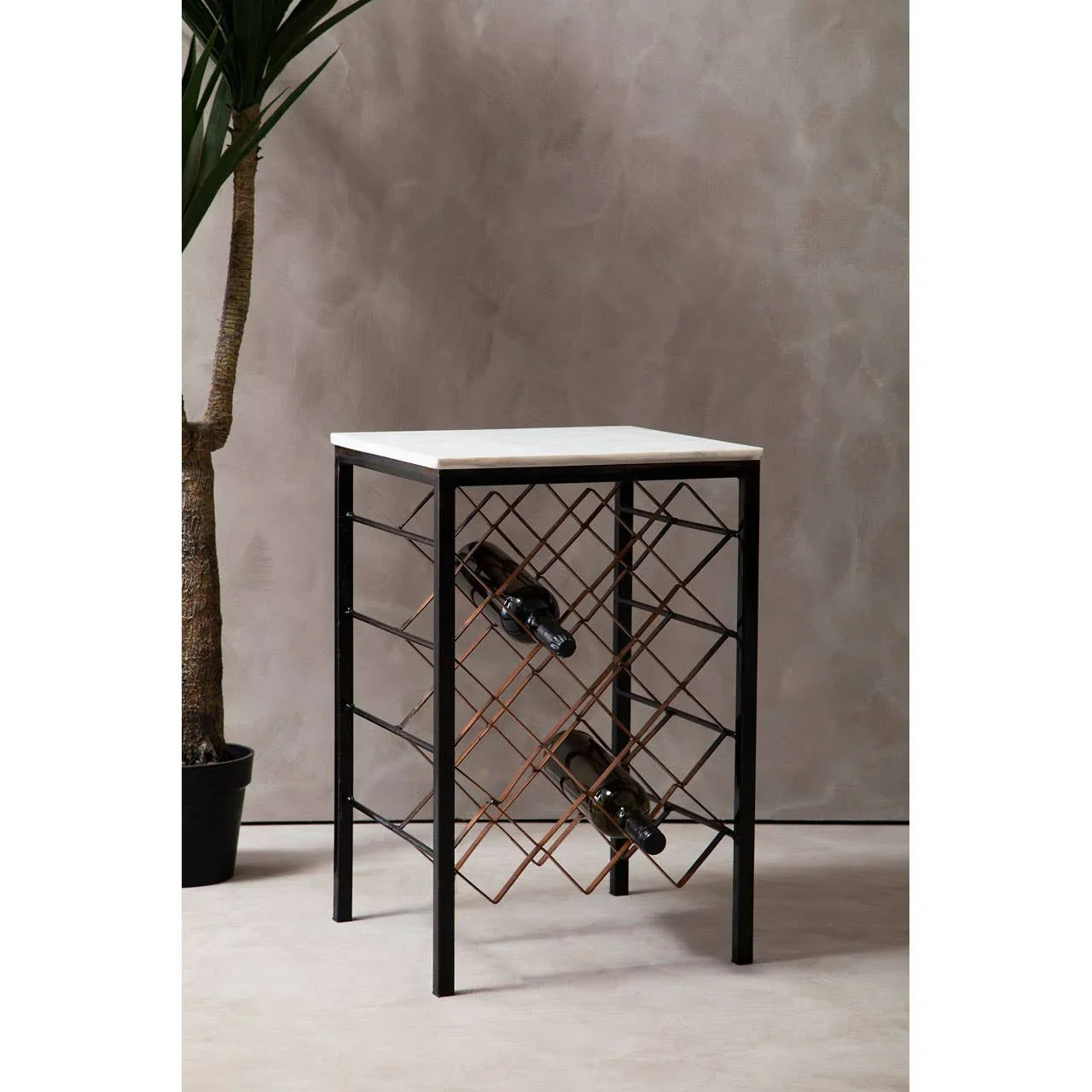 Modern Geometric Wine Rack Table
