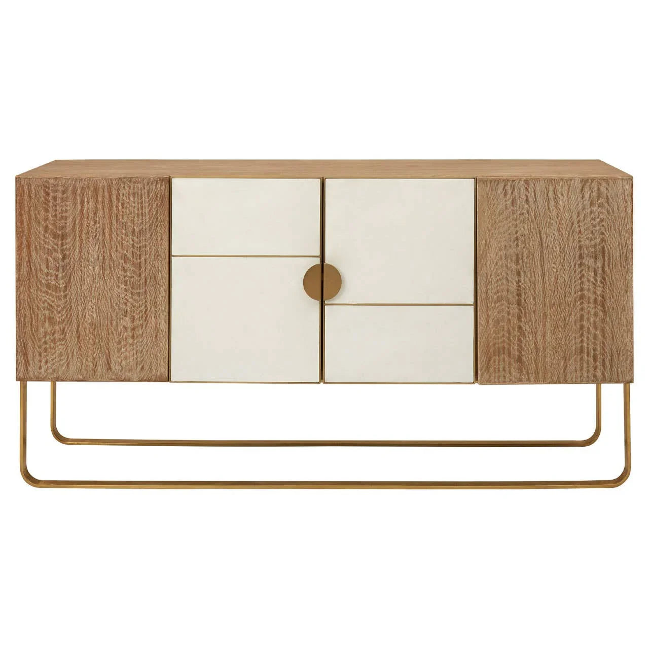 Luxury Concrete Plywood Sideboard with Gold Finish Hardware