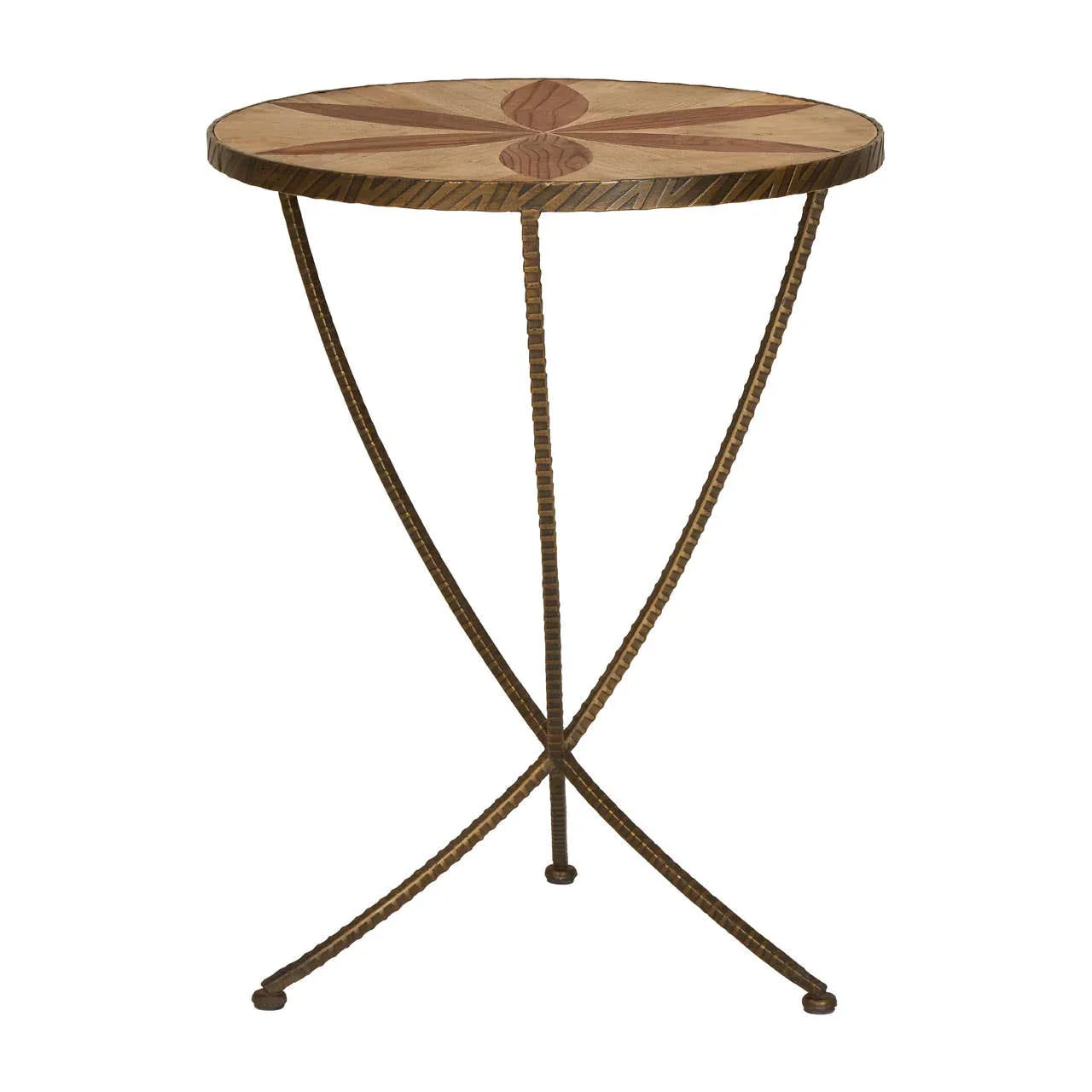 Elm Wood Iron Side Table