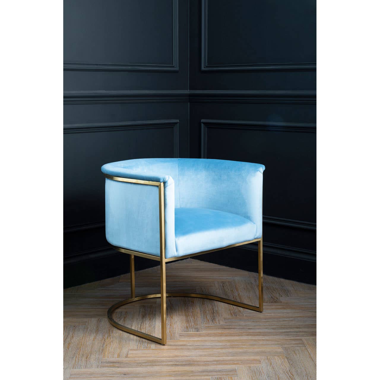 Luxe Blue Velvet Accent Chair