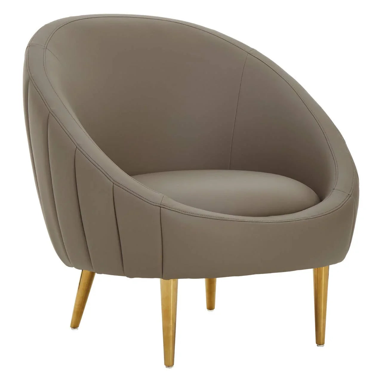 Luxe Brown Channel Tufted Chair