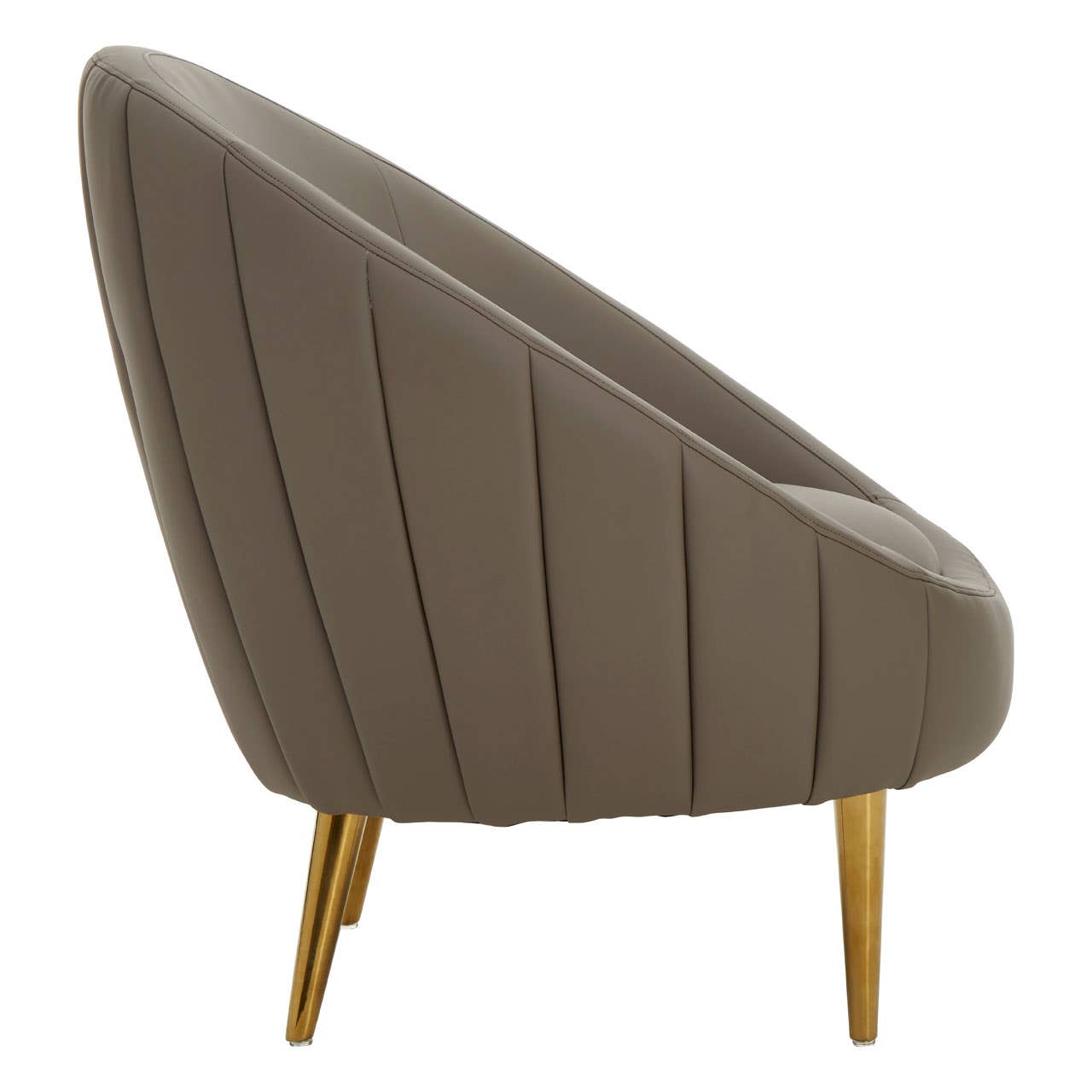 Luxe Brown Channel Tufted Chair