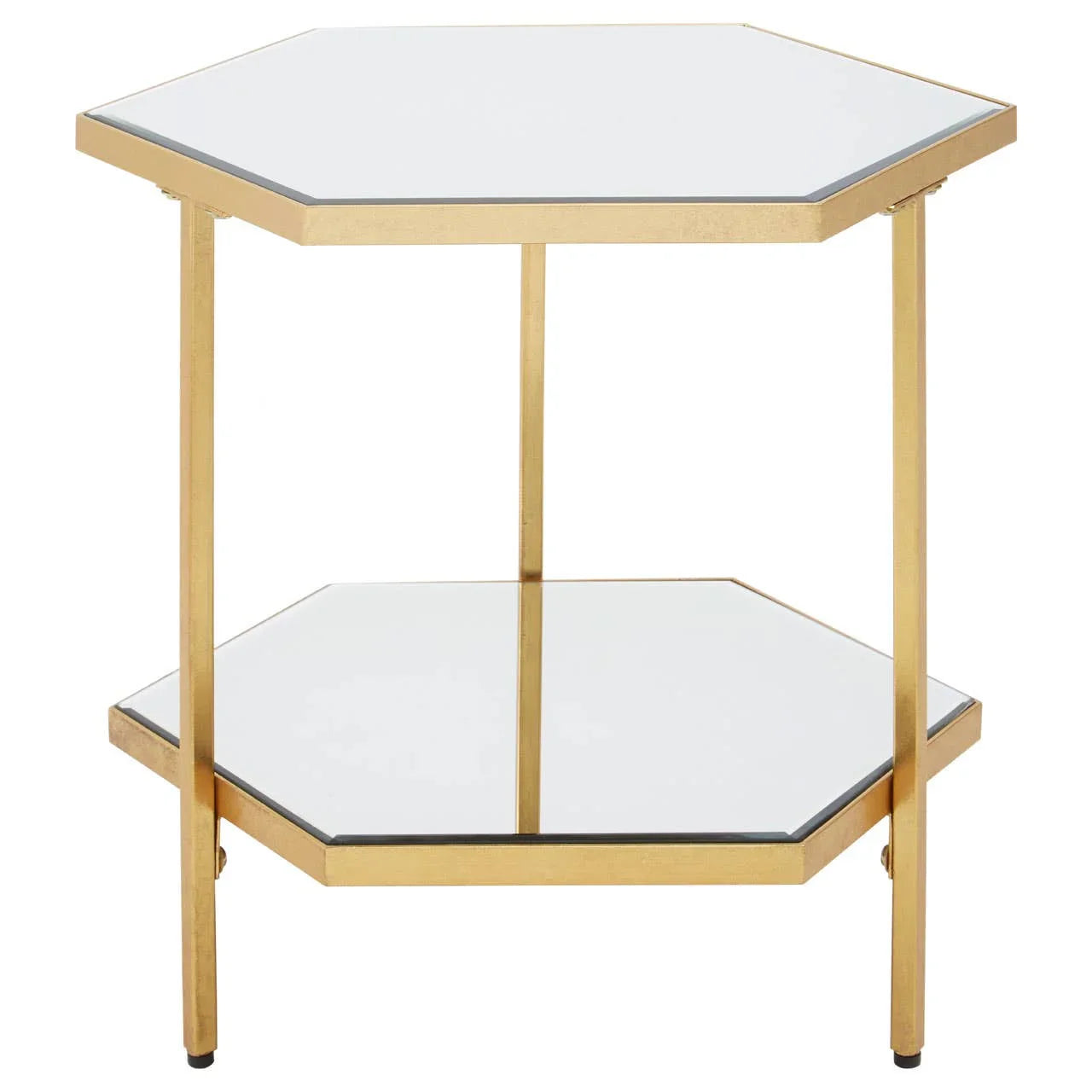Elegance Mirrored Hex Side Table