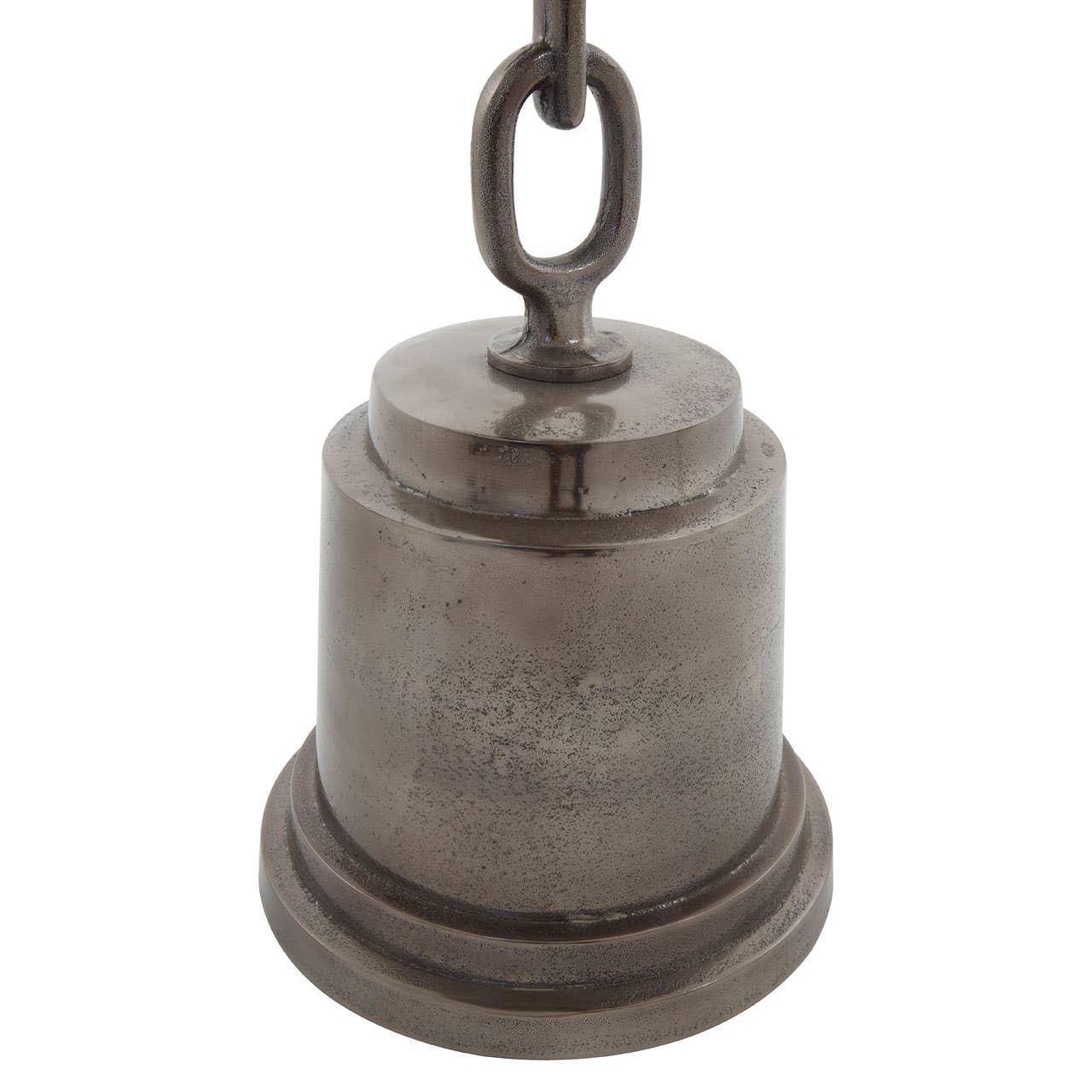 Antique metal pendant light with chain and brushed silver finish