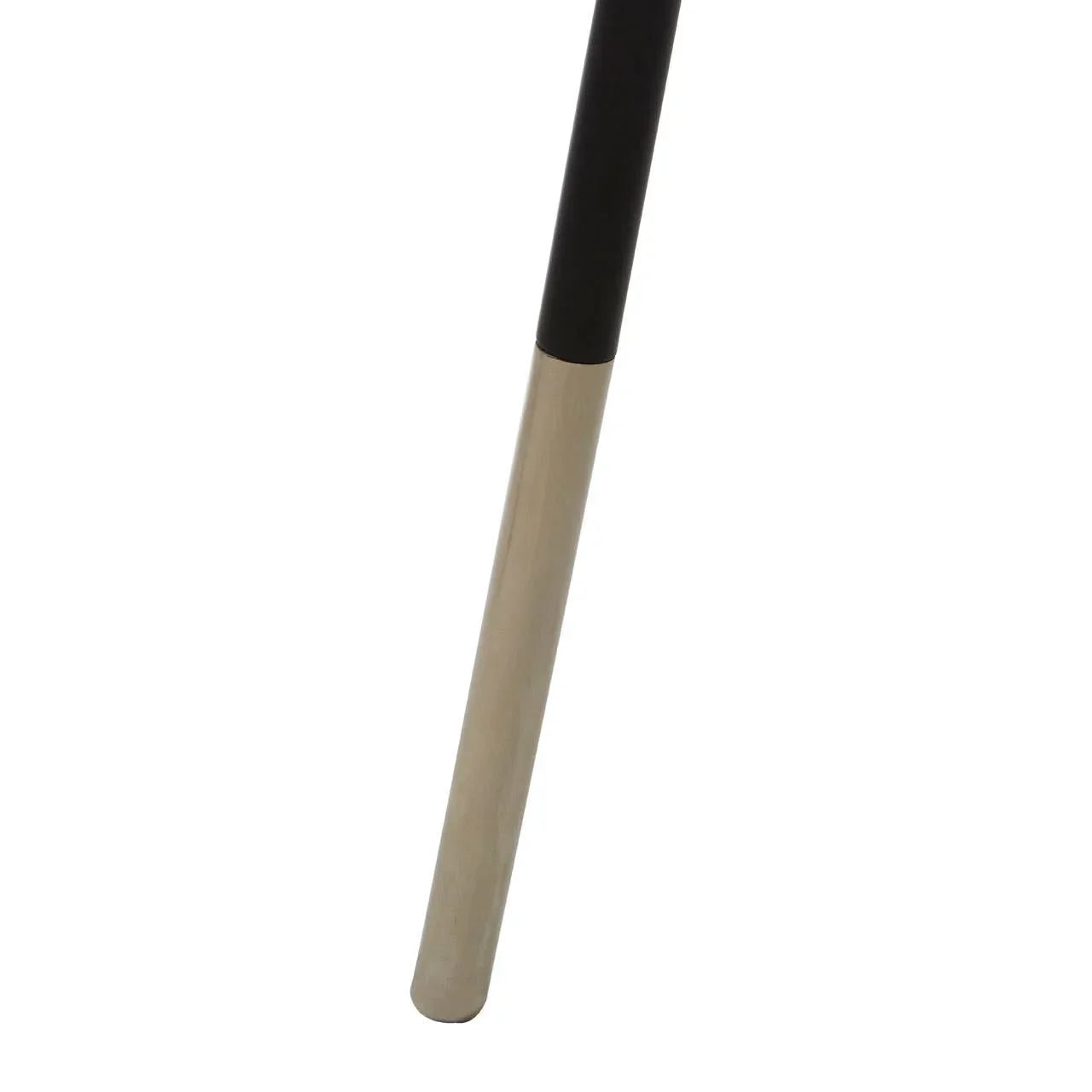 Wooden furniture leg with two-tone finish, showing black and natural wood colors