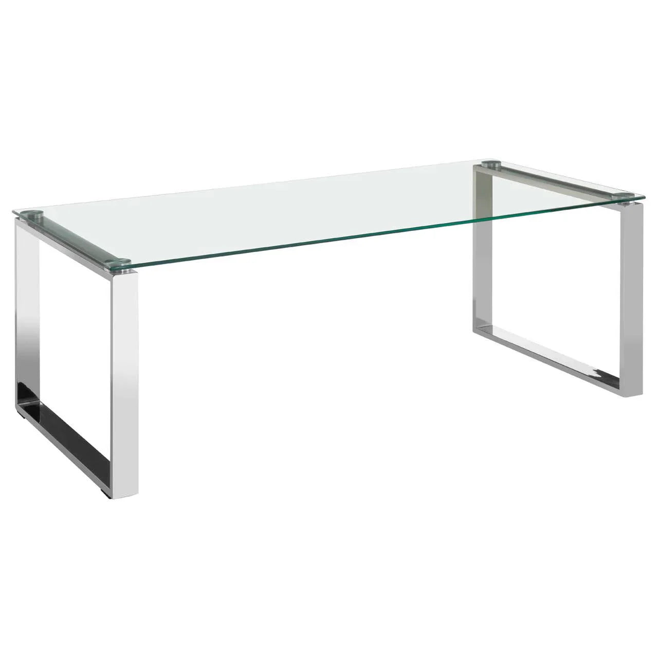 Sleek Steel Glass Coffee Table