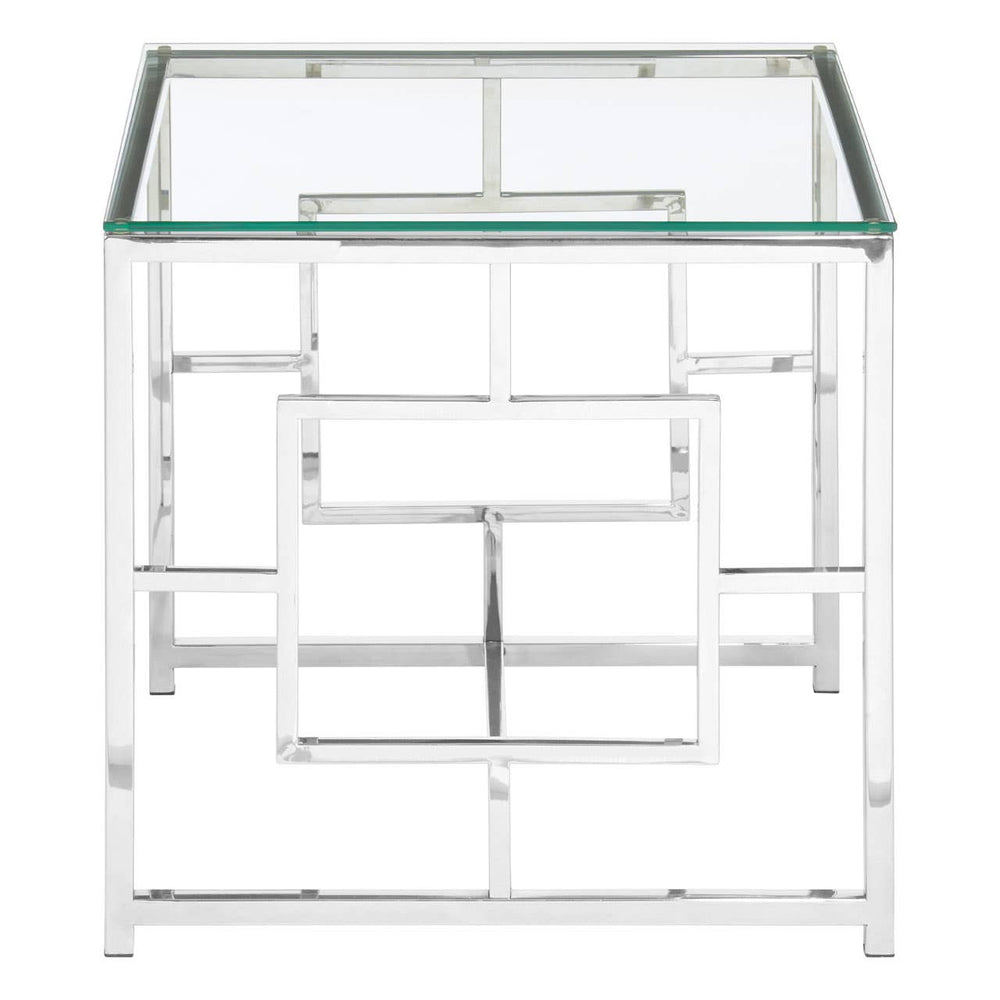 Silver Glass End Table