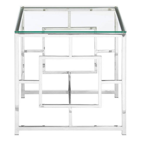 Silver Glass End Table