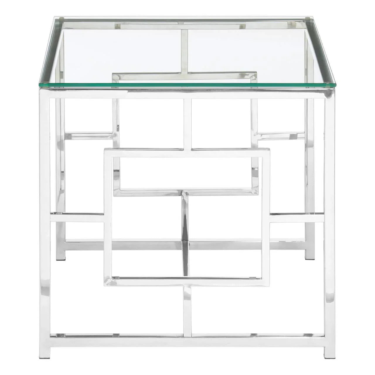 Silver Glass End Table