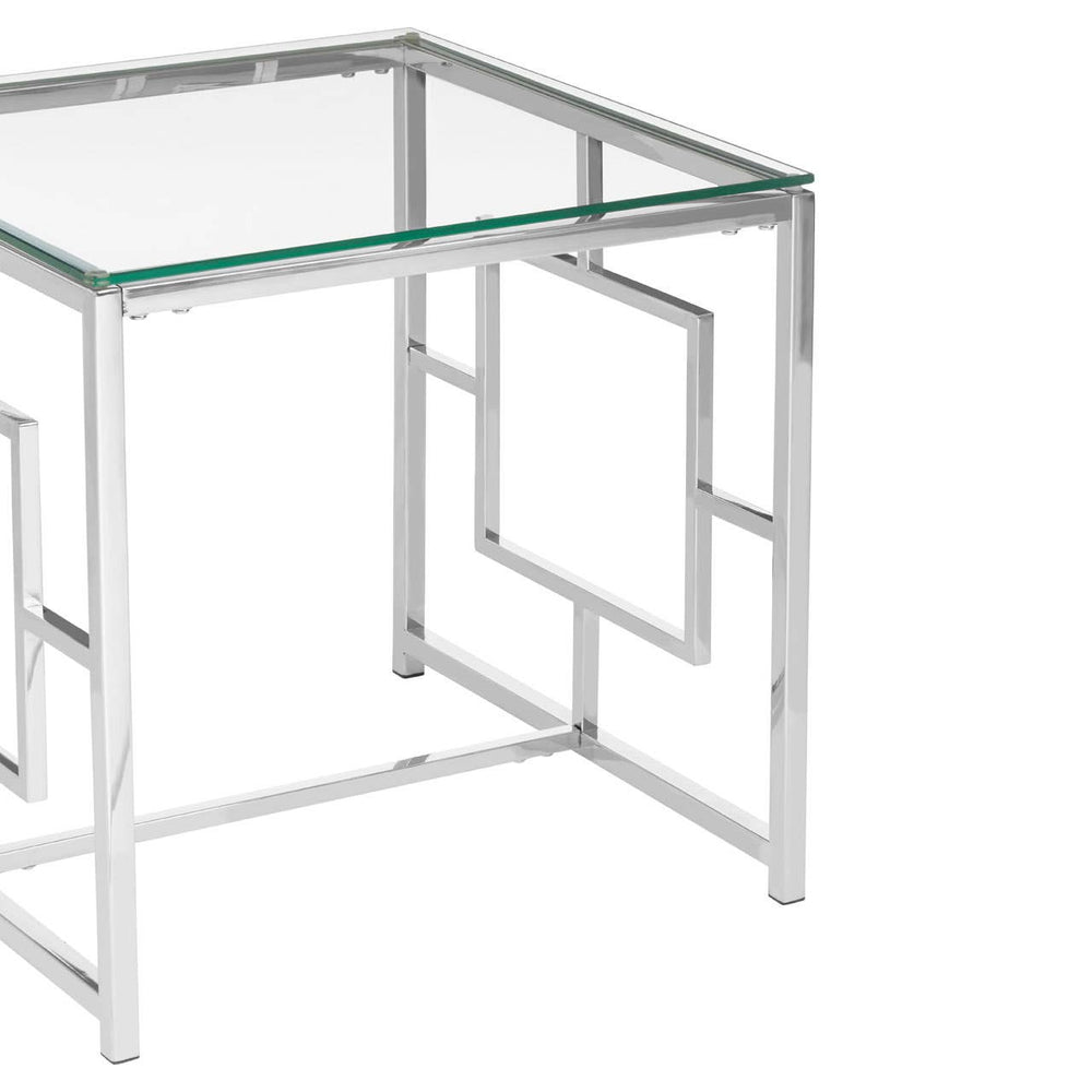 Silver Glass End Table