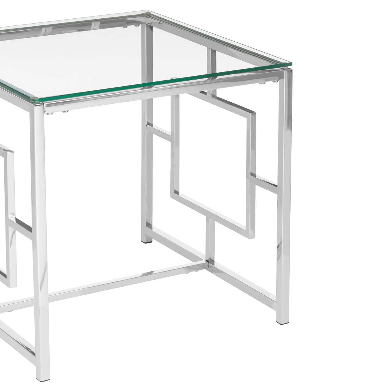 Silver Glass End Table
