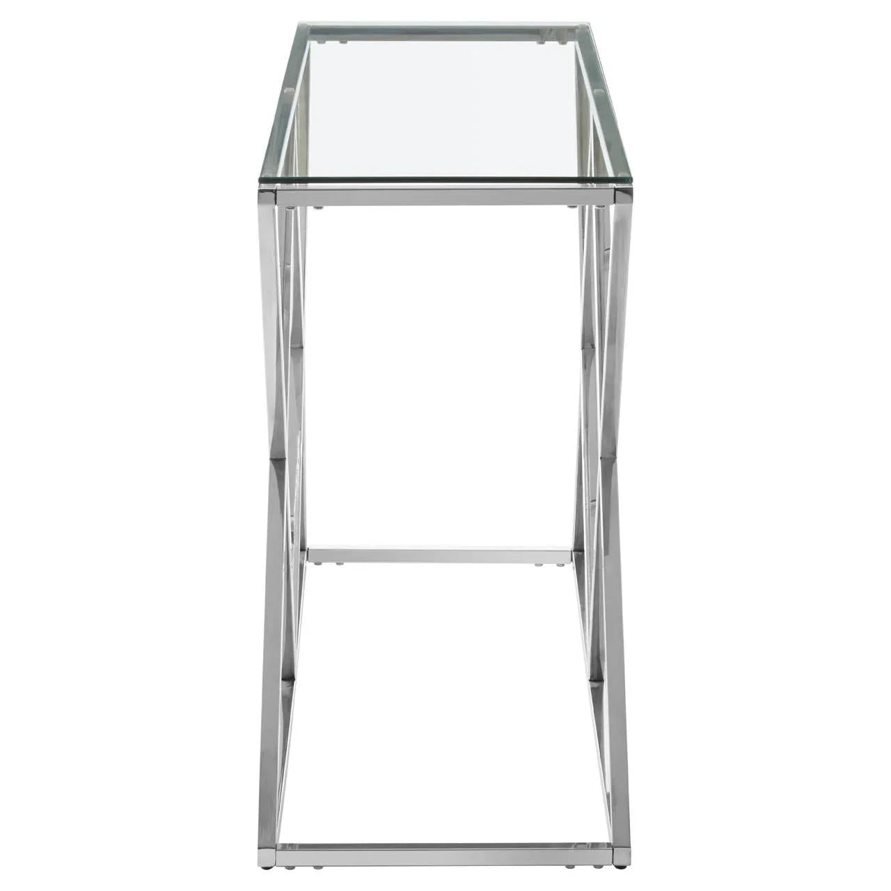 Prism Base Silver Glass Console