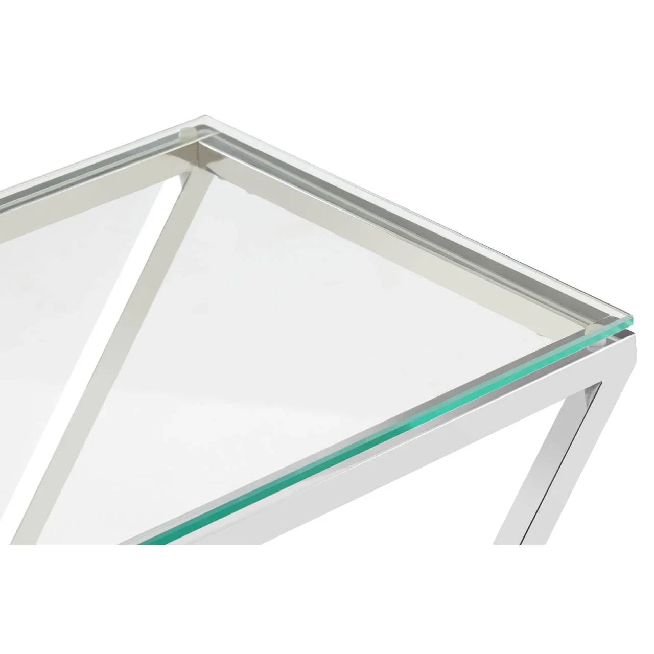 Prism Base Silver Glass Console