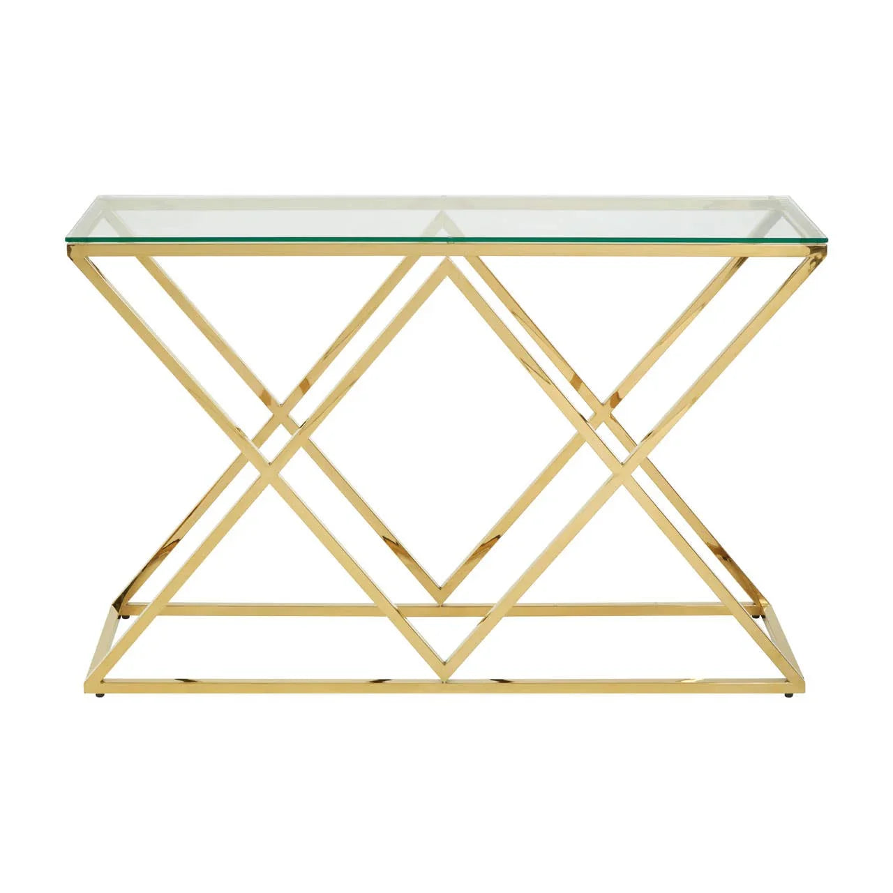 Golden Allure Glass Console Table