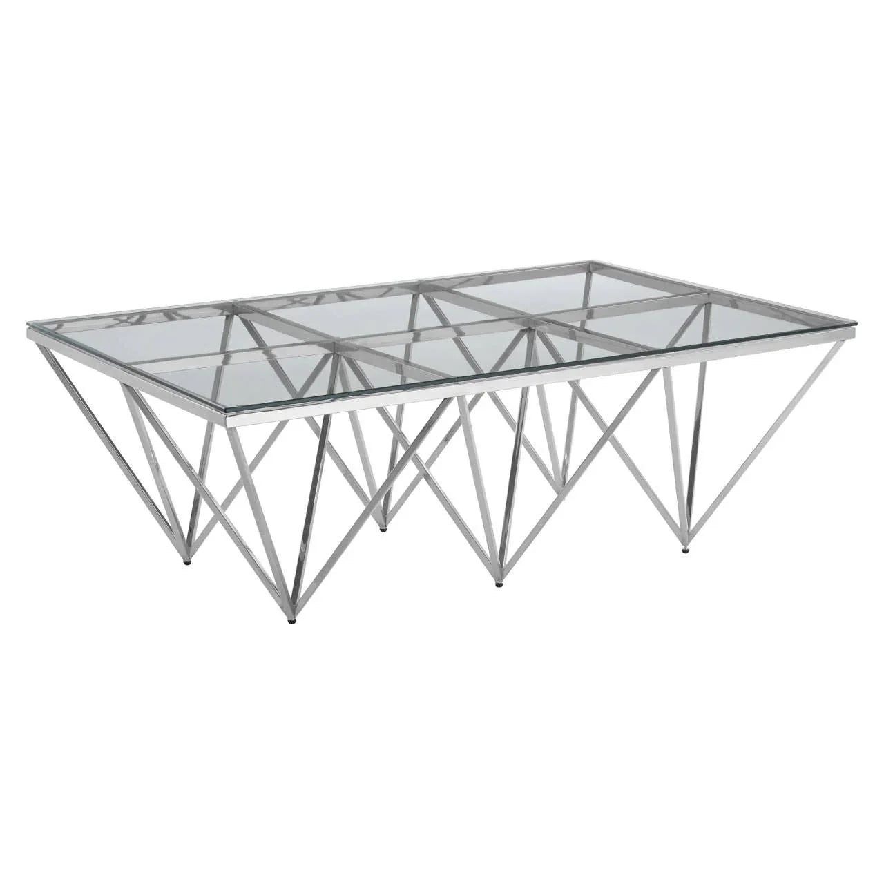 Prismatic Silver Glass Coffee Table