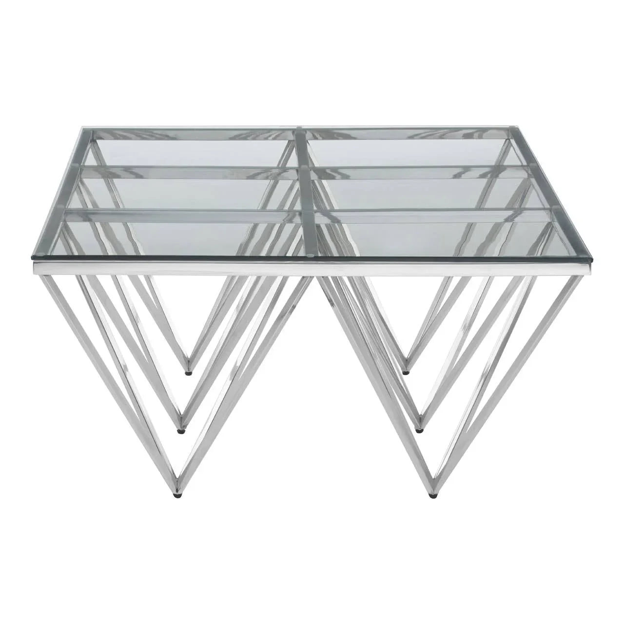 Prismatic Silver Glass Coffee Table