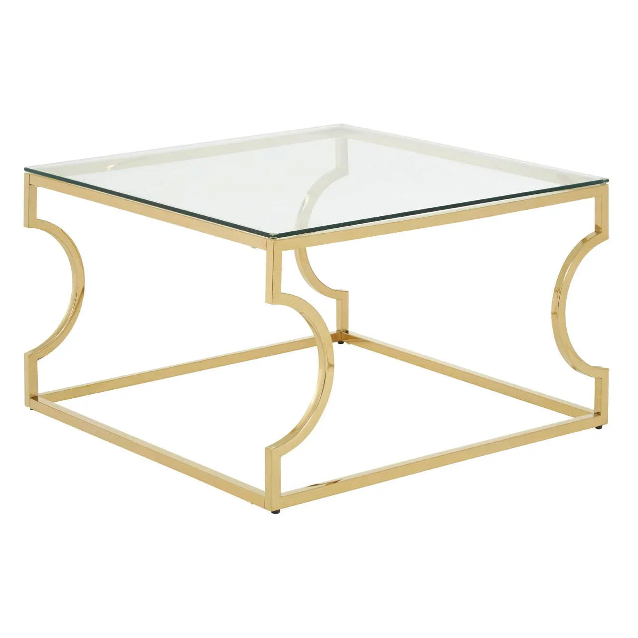 Curved Gold Frame Coffee Table
