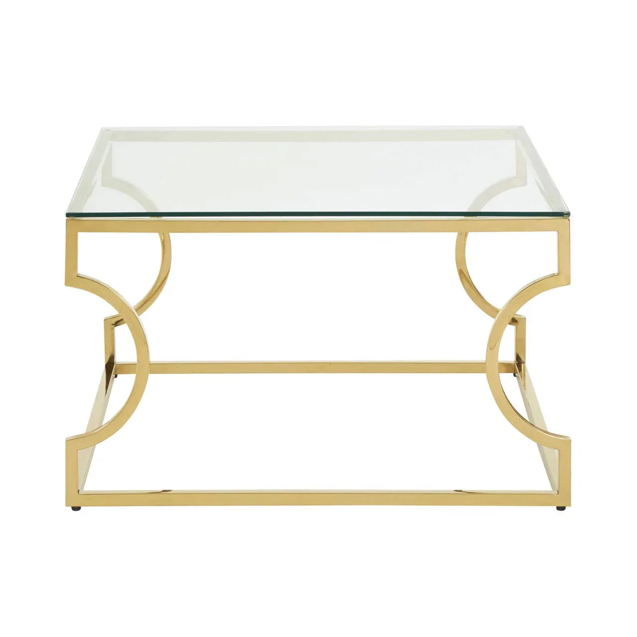 Curved Gold Frame Coffee Table