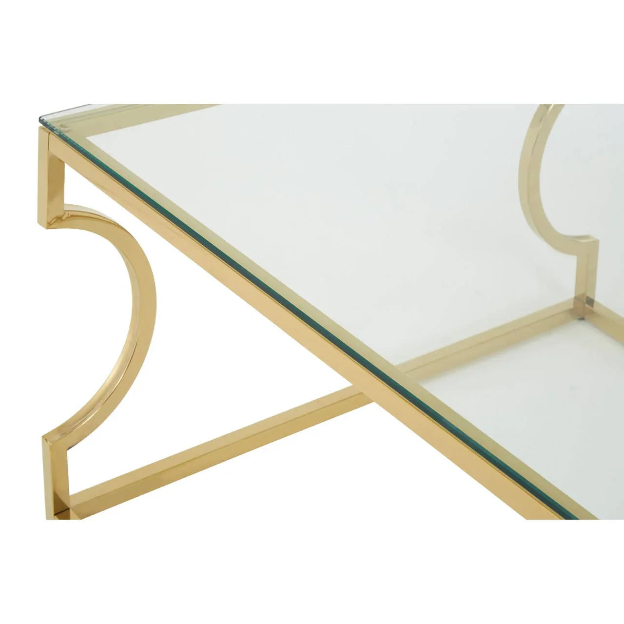 Curved Gold Frame Coffee Table