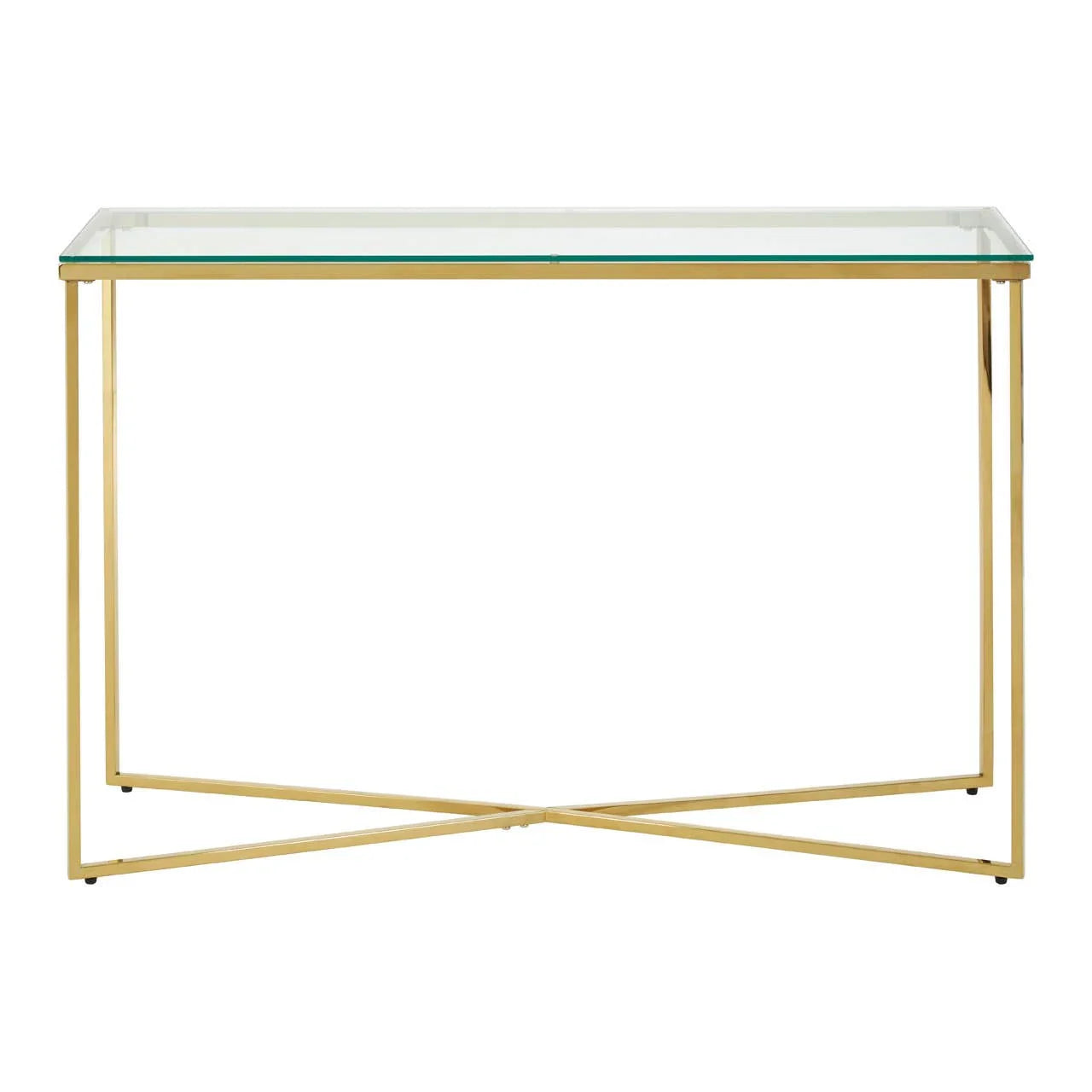 Luxury Gold Glass Console Table