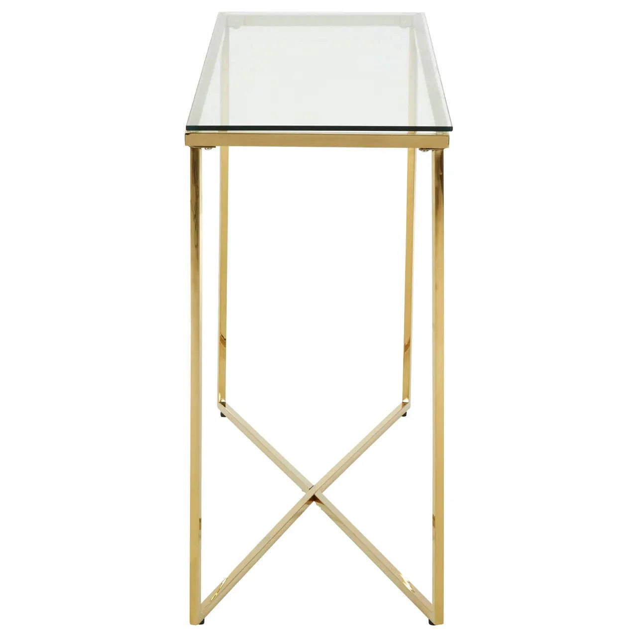 Luxury Gold Glass Console Table