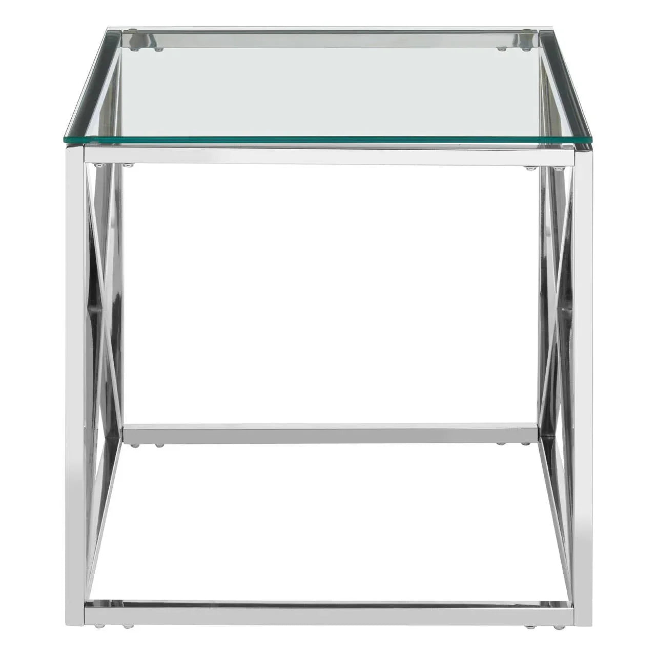 Sleek Stainless Steel End Table