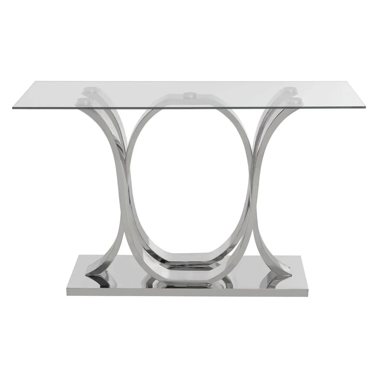 Chrome Elegance Glass Console Table