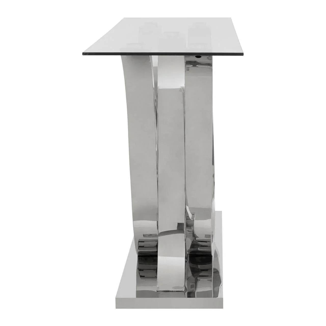 Chrome Elegance Glass Console Table