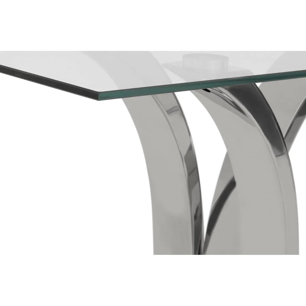 Chrome Elegance Glass Console Table