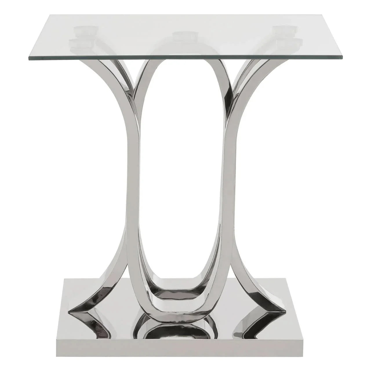 Glamour Glass Steel End Table