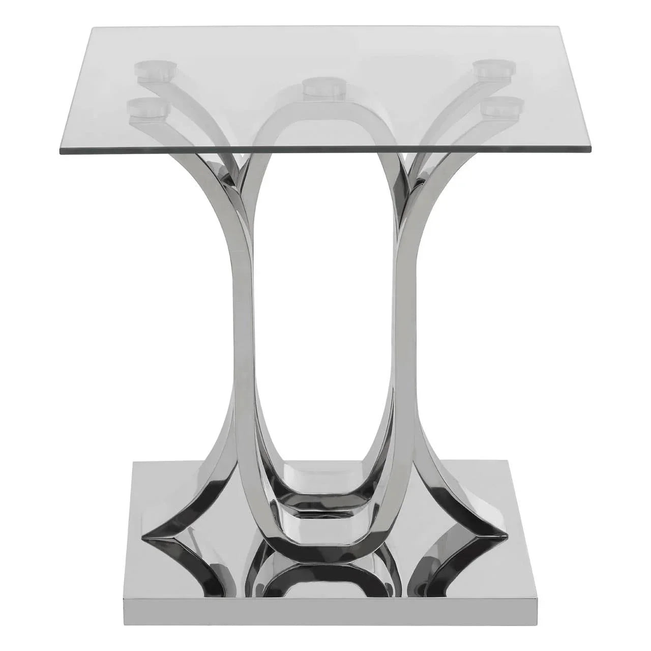 Glamour Glass Steel End Table