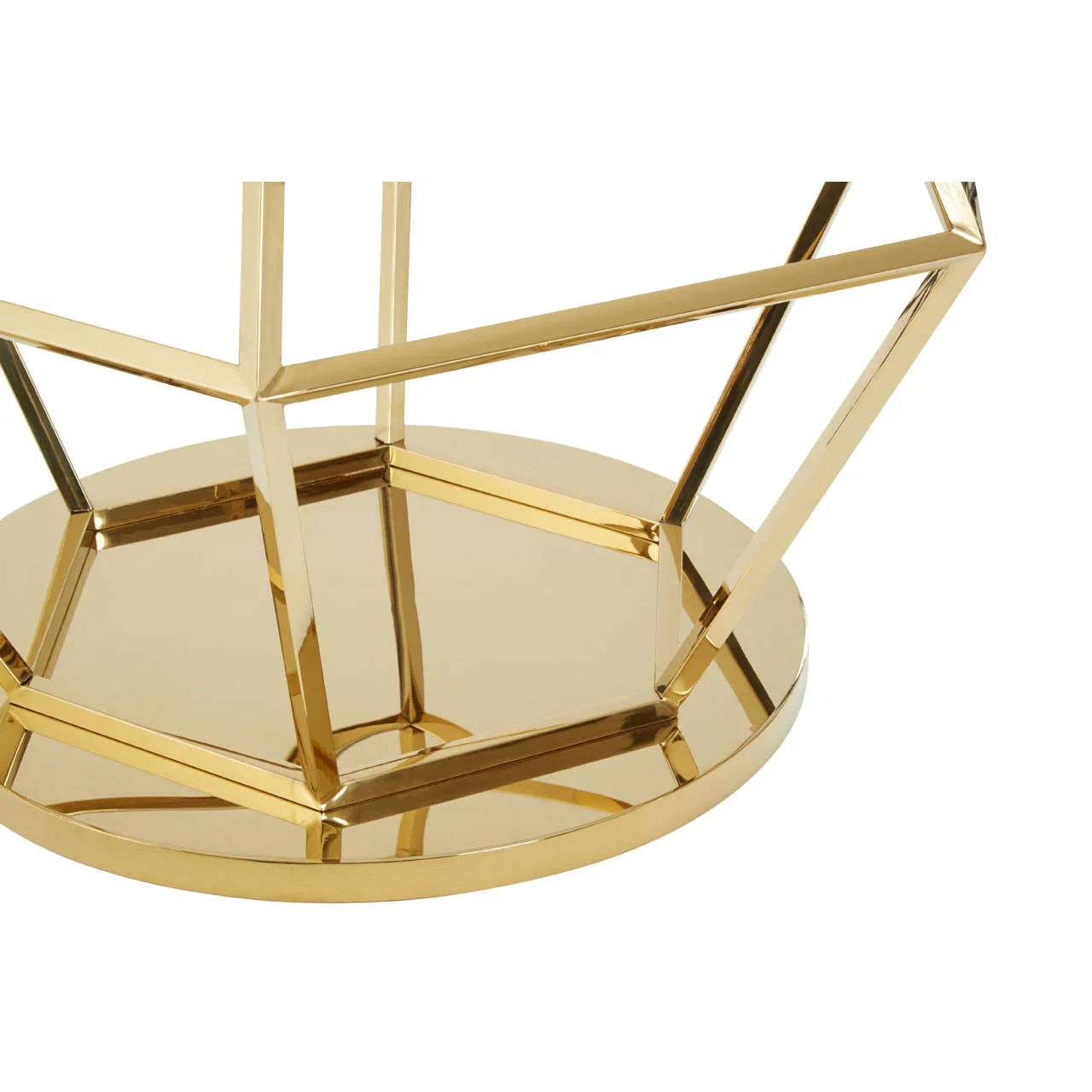 Golden Diamond Glass End Table